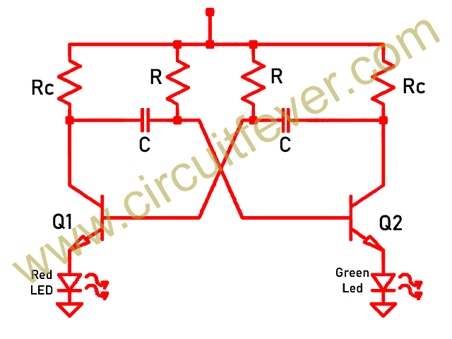 Blinking Led Using Two Transistor